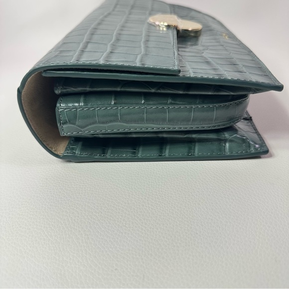 NEW JASON WU ORBIT SAGE LEAF GREEN LEATHER CROC EMBOSSED BAG AUTHENTIC - Picture 7 of 15